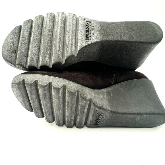 JONES BOOTMAKER | Women's 8 Dark Brown Knee High Zip up Wedge‎ Heel Suede Boots - Picture 5 of 14